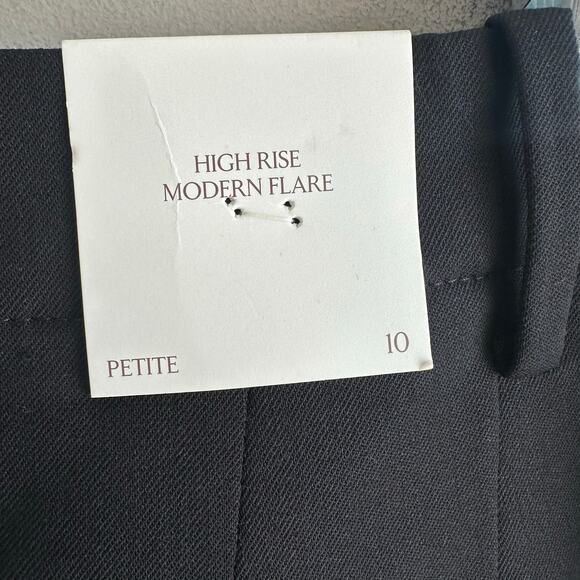 Banana Republic High Rise Flare Italian Wool Pant 10P Black 826931 - Picture 8 of 14